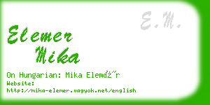 elemer mika business card